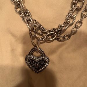 Chico’s multi strand heart short necklace